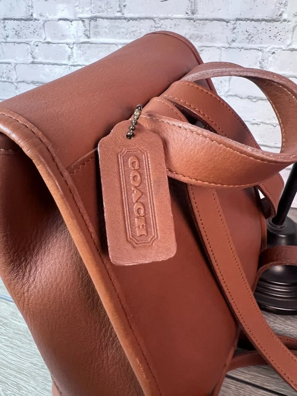 Vintage Coach Daypack 9960 British tan Leather Backpack 1995